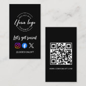 Laten we de Aangepaste logo QR-code van de website Visitekaartje (Voorkant / Achterkant)