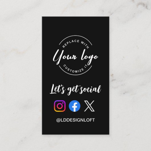 Laten we de Aangepaste logo QR-code van de website Visitekaartje (Voorkant)