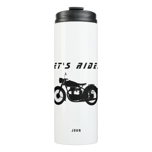 Laten we de aangepaste motorfiets voor de naam Rid Thermosbeker (Voorkant)