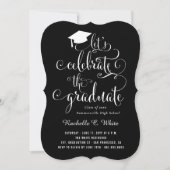 Laten we de Afstuderen Black & White Party vieren Kaart (Voorkant)
