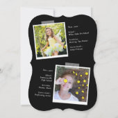 Laten we de Afstuderen Black & White Party vieren Kaart (Achterkant)