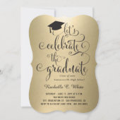 Laten we de Afstuderen 'Metallic Gold Party' viere Kaart (Voorkant)