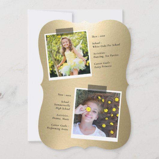 Laten we de Afstuderen 'Metallic Gold Party' viere Kaart (Achterkant)