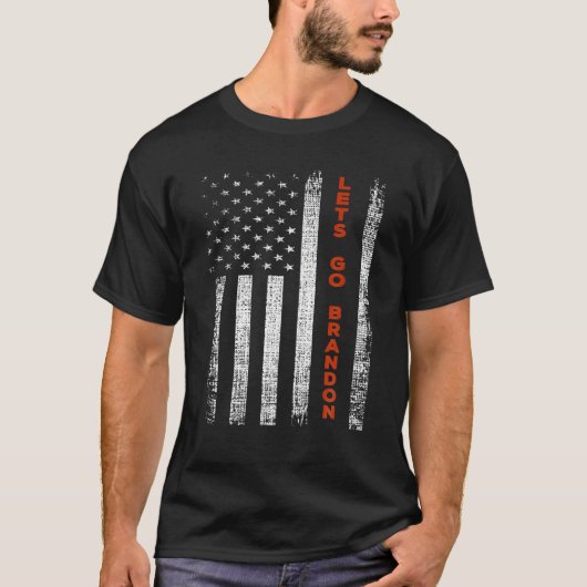 Laten we de Amerikaanse vlag op grote schaal onder T-shirt (Voorkant)