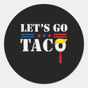 Laten we de Amerikaanse vlag van Taco gebruiken Ronde Sticker