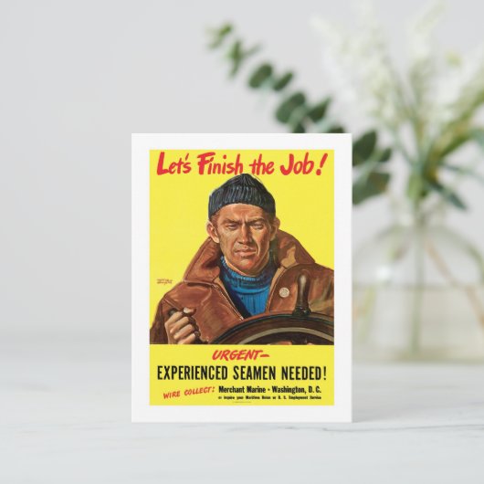 Laten we de baan afmaken! briefkaart (Staand voorkant)