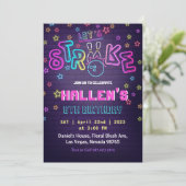 Laten we de Birthday Party strike Bowling halen Kaart (Staand voorkant)