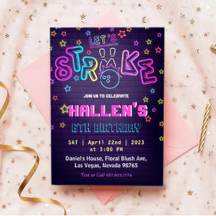 Laten we de Birthday Party strike Bowling halen Kaart