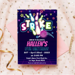 Laten we de Birthday Party strike Bowling halen Kaart