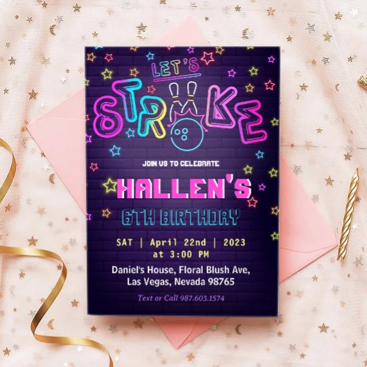 Laten we de Birthday Party strike Bowling halen Kaart