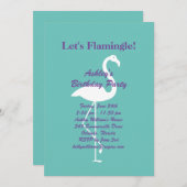 Laten we de Birthday Party uitnodigen - Turquoise Kaart (Voorkant / Achterkant)