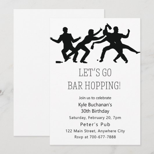 Laten we de Birthday party uitnodiging van de bali (Voorkant / Achterkant)