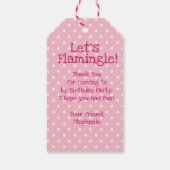 Laten we de Birthday Party van Flamingle Meisje vi Cadeaulabel (Achterkant)