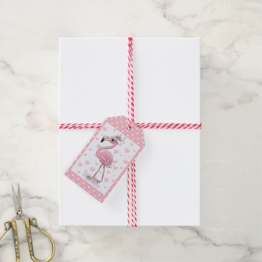 Laten we de Birthday Party van Flamingle Meisje vi Cadeaulabel (Met Touw)