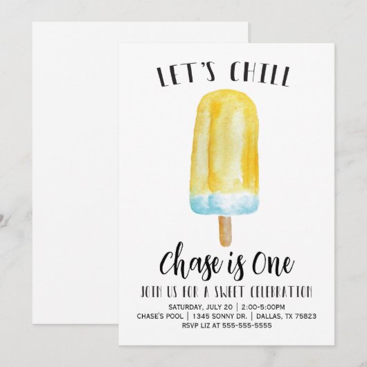 Laten we de Birthday-uitnodiging van de Chill Summ Kaart (Voorkant / Achterkant)