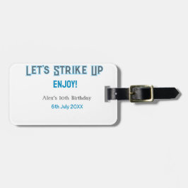 Laten we de blauwe grijze Happy 10-verjaardagsnaam Bagagelabel