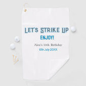 Laten we de blauwe grijze Happy 10-verjaardagsnaam Golfhanddoek (Insitu)