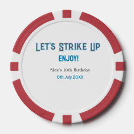Laten we de blauwe grijze Happy 10-verjaardagsnaam Poker Chips
