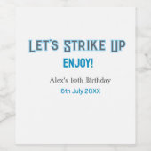 Laten we de blauwe grijze Happy 10-verjaardagsnaam Wijn Etiket (Enkel label)