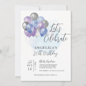 Laten we de blauwe Paarse grijze ballonnen van afg Kaart (Voorkant)