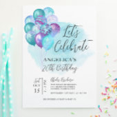 Laten we de Blauwgroen Paarse ballonnen van afgelo Kaart