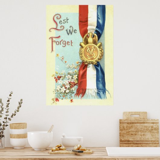 Laten we de bloemen van de herdenkingsdag vergeten poster (Keuken)