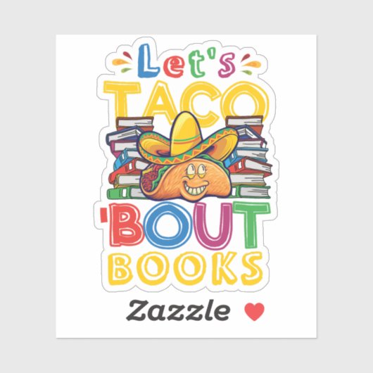 Laten we de Boekenboekomslag van Taco Bout Sticker (Vel)