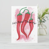 Laten we de boel wat pittiger maken bedankkaart (Staand voorkant)