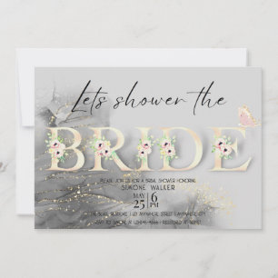 Laten we de Bride Floral Vrijgezellenfeest Invita  Kaart