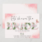 Laten we de bride Floral Vrijgezellenfeest tonen Kaart (Voorkant / Achterkant)