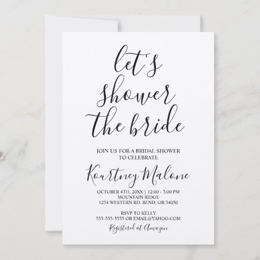 Laten we de Bride Rustic uitnodiging tonen (Voorkant)