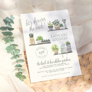 Laten we de bride tonen Modern Boho Houseplant Kaart