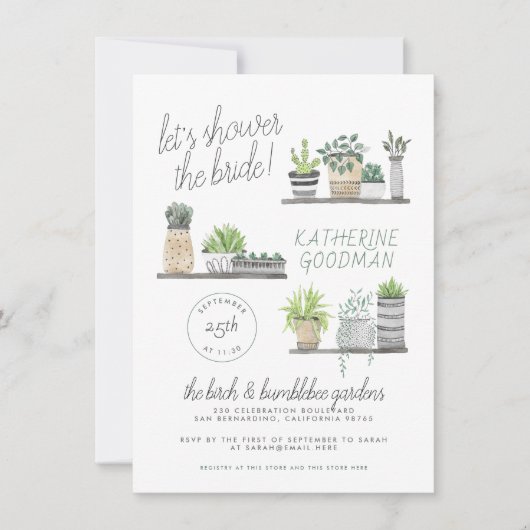 Laten we de bride tonen | Modern Boho Houseplant Kaart (Voorkant)