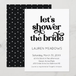 Laten we de bruid typografie douchen kaart