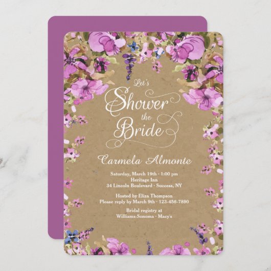 Laten we de bruid uitnodiging douchen (Voorkant / Achterkant)