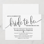 Laten we de bruid vieren tot een moderne casual br kaart (Voorkant / Achterkant)