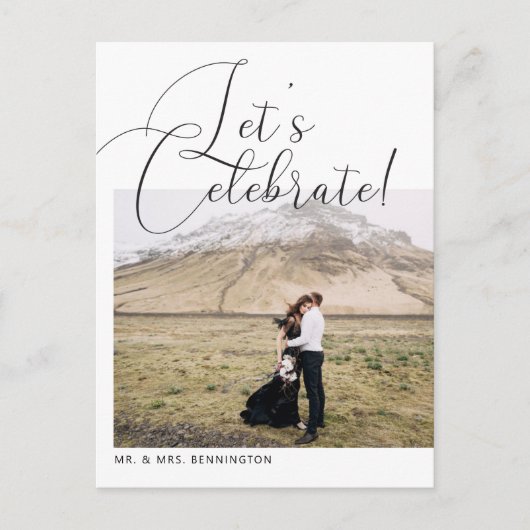 Laten we de bruiloft vieren aankondigingskaart (Voorkant)