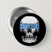 Laten we de Button van Rock Skull (Voorkant /achterkant)