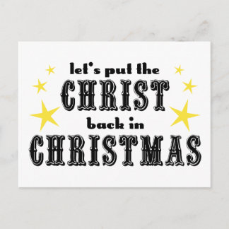 Laten we de Christus terugbrengen in Kerstmis Feestdagenkaart
