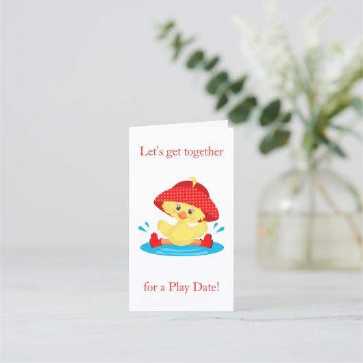 Laten we de Cute Duck Appointment Card afspelen Afsprakenkaart (Voorkant)