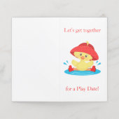Laten we de Cute Duck Appointment Card afspelen Afsprakenkaart (Buitenkant ongevouwen)