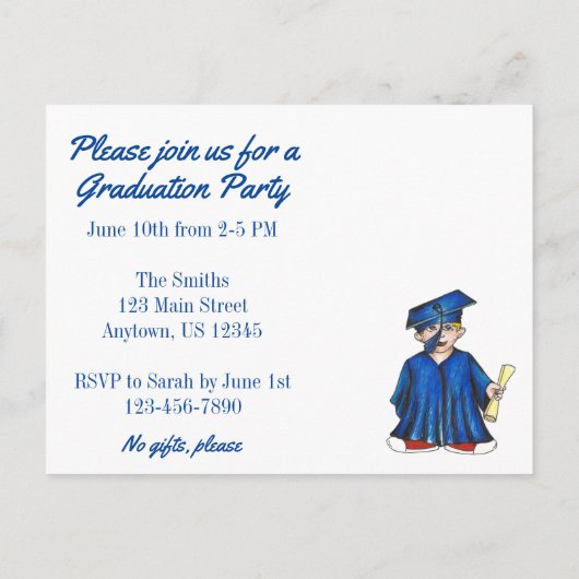 Laten we de diploma-uitreiking vieren Uitnodiging  (Achterkant)