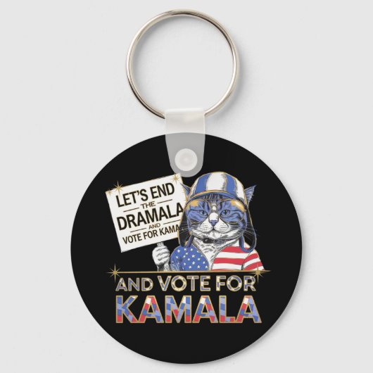 Laten we de dramala beëindigen en op Kamala stemme Sleutelhanger (Voorkant)