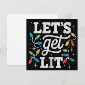 Laten we de drank krijgen Santa-hoofddeksel Kerstv Feestdagenkaart (Voorkant / Achterkant)