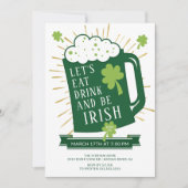 Laten we de Drink opeten als Ierse St. Patrick's P Kaart (Voorkant)