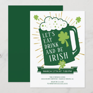 Laten we de Drink opeten als Ierse St. Patrick's P Kaart