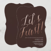 LATEN WE DE FEAST Thanksgiving diner uitnodiging (Voorkant / Achterkant)