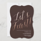 LATEN WE DE FEAST Thanksgiving diner uitnodiging (Voorkant)