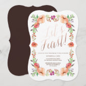 LATEN WE DE FEAST Thanksgiving diner uitnodiging (Voorkant / Achterkant)