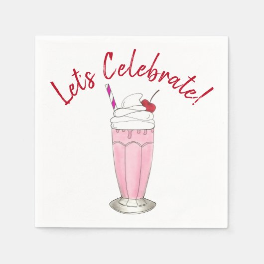 Laten we de feestdag vieren, de Ice Cream Milkshak Servetten (Voorkant)